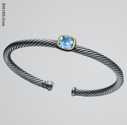 sterling silver jewelry,4mm Blue Topaz Noblesse Bangle