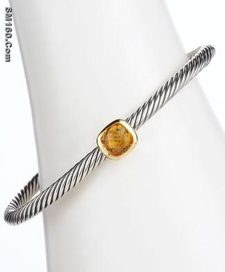 Citrine Noblesse Bracelet,4mm cable bracelet,sterling silver jewelry