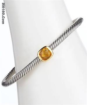 Citrine Noblesse Bracelet,4mm cable bracelet,sterling silver jewelry