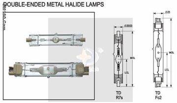 Double ended metal halide lamp for sale