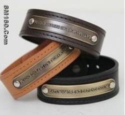 stainless steel leather bracelet