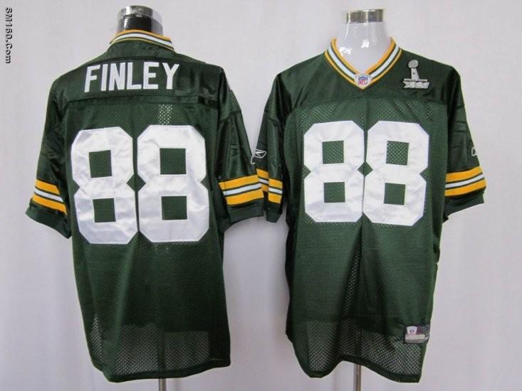 green bay packers #88 Finley 2011 super bowl XLV green jersey