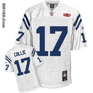 Indianapolis Colts 17 Austin Coillie White 2010 Super Bowl XLIV NFL Je