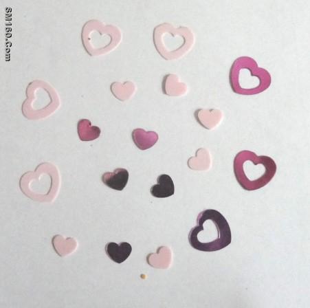 PVC heart design table confetti