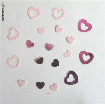 PVC heart design table confetti