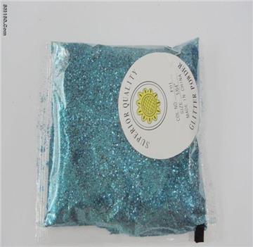 blue color hexagon high temperature decoration glitter powder