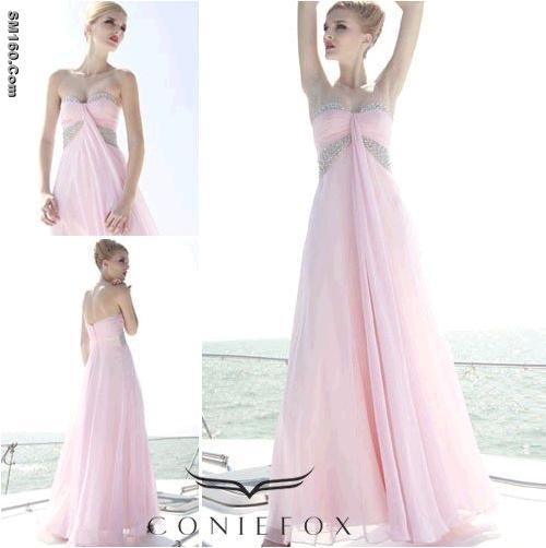 charming pink blining pink long graduation ball dresses 2011