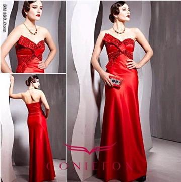 eyes catching red pageant gowns ,sheath strapless red pageant gowns