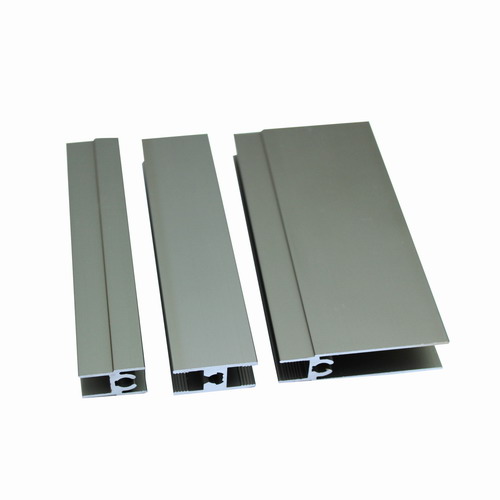 European wardrobe sliding door walnut vertical frame handle profile