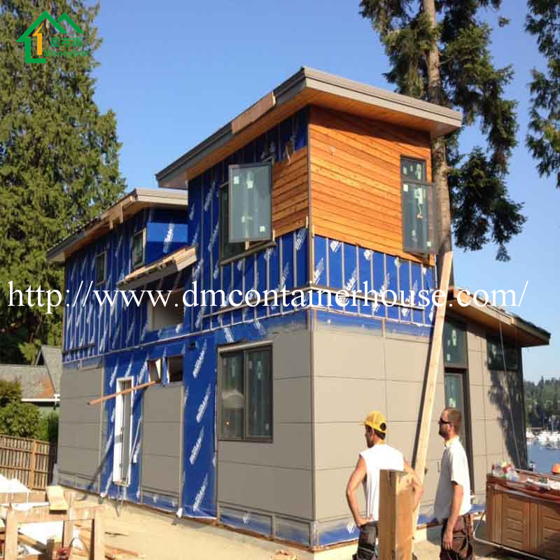 Container prefab house with solar panels of prefab floating house factory hot sales