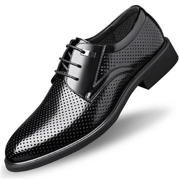 men height increasing shoes hollow summer leather shoes