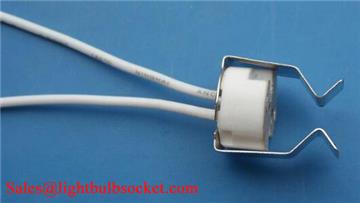 Circular GU5.3 lamp holder Mr16 ceramic base socket with metal spring