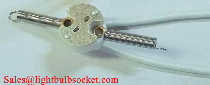 Circular GU5.3 lamp holder Mr16 ceramic base socket with metal spring