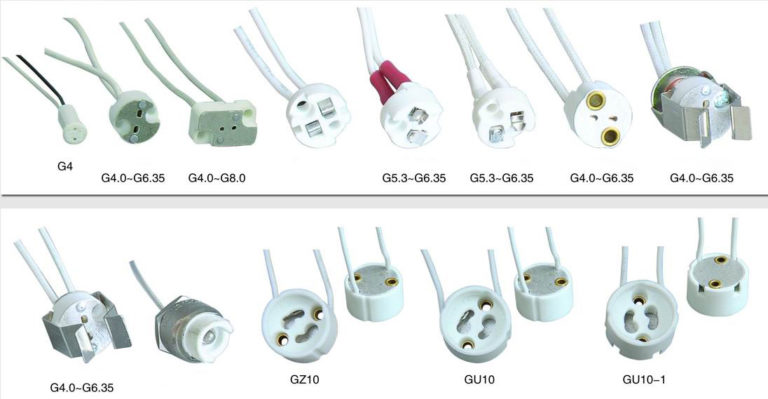 Circular GU5.3 lamp holder Mr16 ceramic base socket with metal spring
