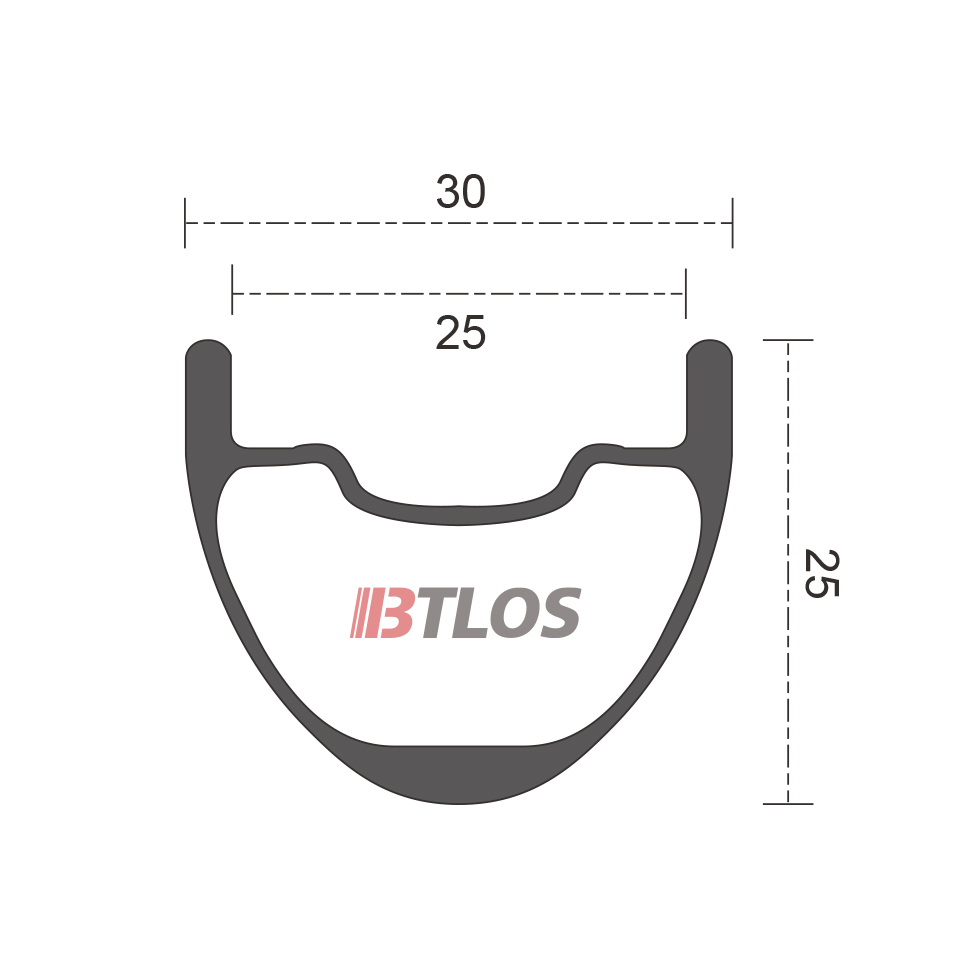 BTLOS M-i25 30mm width mountain bike trail bike carbon rims