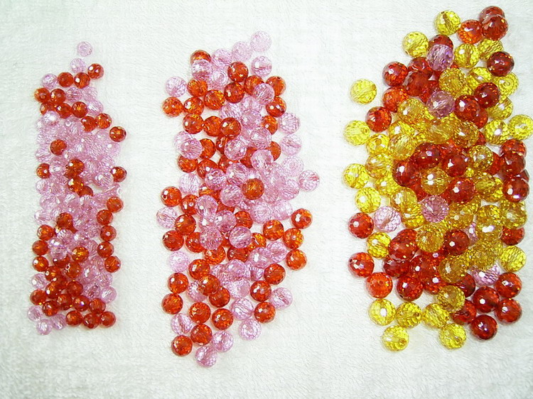 4mm to 10mm cubic zirconia (CZ) faceted beads, with a hole end to end