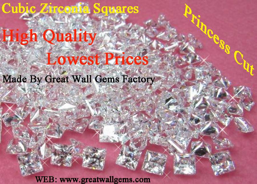 cubic zirconia (CZ) squres