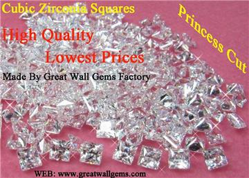 cubic zirconia (CZ) squres