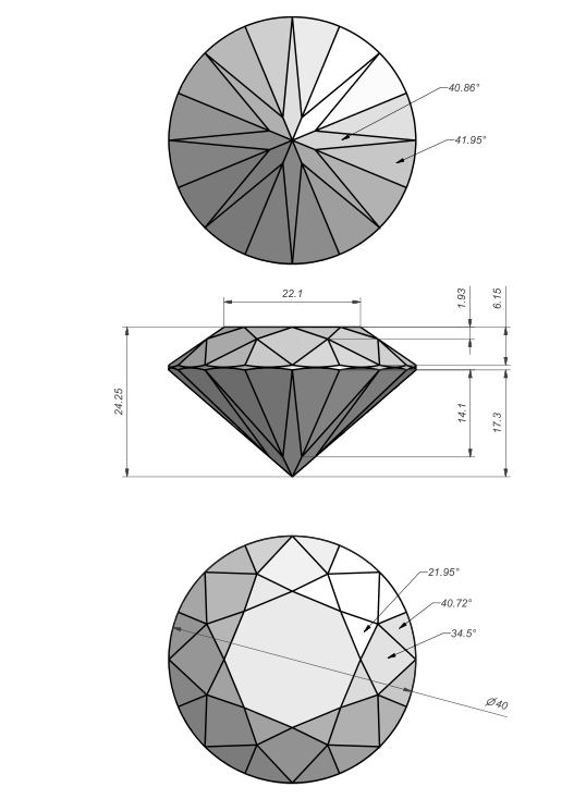 1-100mm cubic zirconia (CZ) round