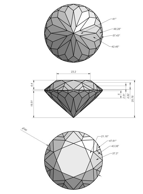 1-100mm cubic zirconia (CZ) round