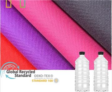 HOSSTE Manufacturing Factory 600d Eco-friendly GRS recycled polyester 100% RPET 210D 300D 600D 900D Printed PU PVC oxford fabric wholesale