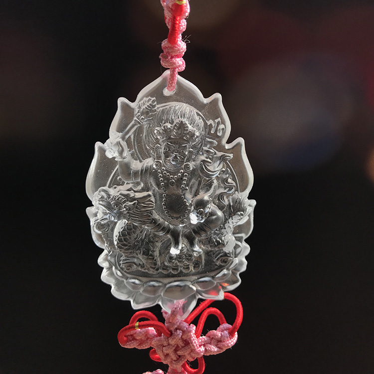 Liuli Handmade Car Hanging Crystal Pendant Decoration Tibetan Buddha