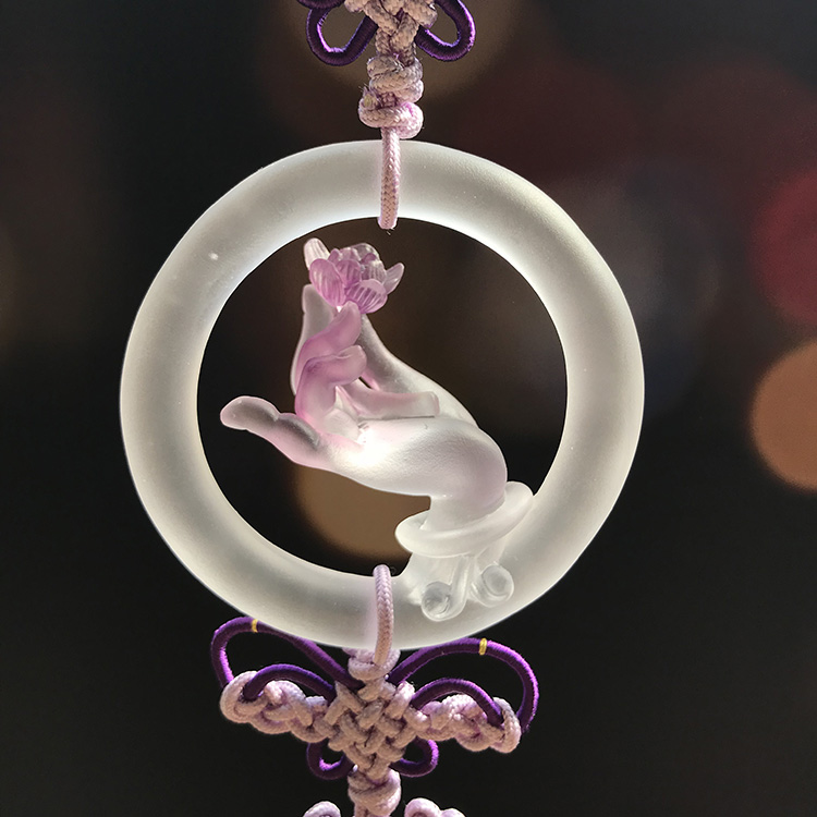 Liuli Handmade Car Hanging Crystal Pendant Decoration Tibetan Buddha