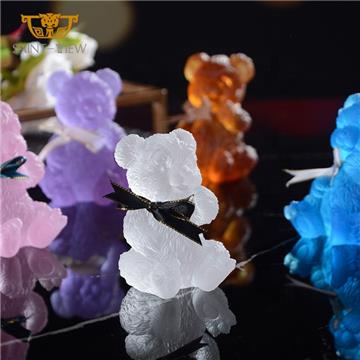 SAINT-VIEW Crystal Sculpture Home Decor Animal Clear Moden Cartoon Bear Wholesale