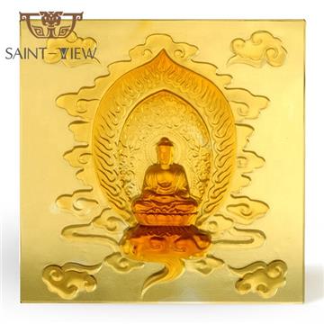 Lost-Wax Casting Pate de verre Crystal Glass Liuli Leaf Sculpture Wall Relief