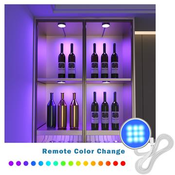 RGB DC 12v Led Puck Under Cabinet Light Spotlight Low Voltage Bulbs Fixture 6 Pack Kitchen Hardwired Caravan Boat Ceiling Remote