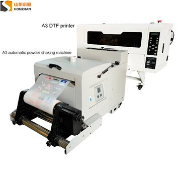 Honzhan HZ-DTF300D A3 DTF Printer with 2pcs Epson XP600 printheads and Automatic powder shaking machine HZ-S380