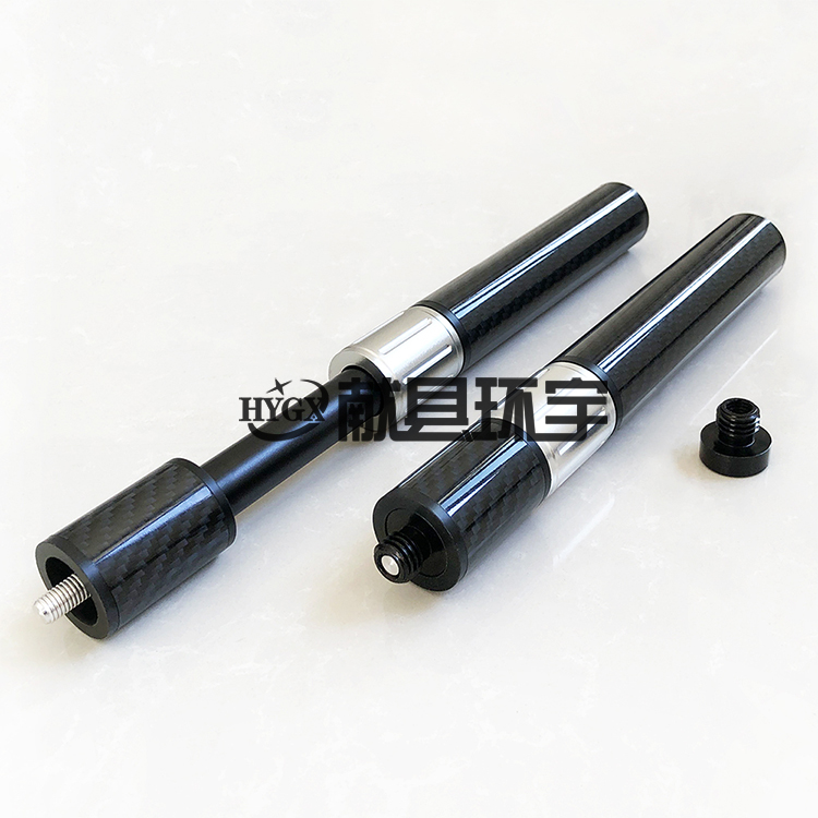 Carbon fiber billiard pole extender, bullet head extension, rear handle