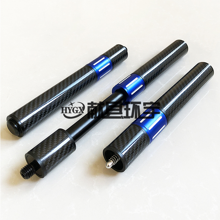 Carbon fiber billiard pole extender, bullet head extension, rear handle