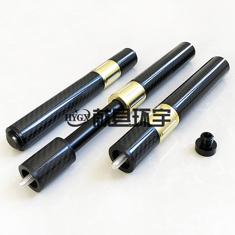 Carbon fiber billiard pole extender, bullet head extension, rear handle