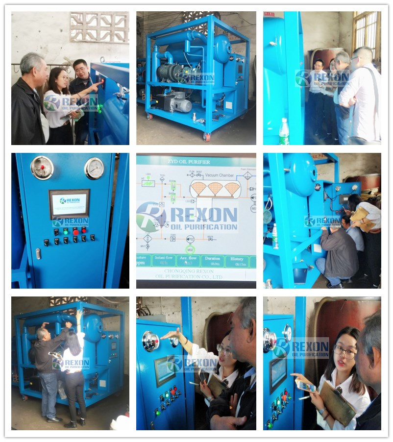 Transformer oil filter equipment test run