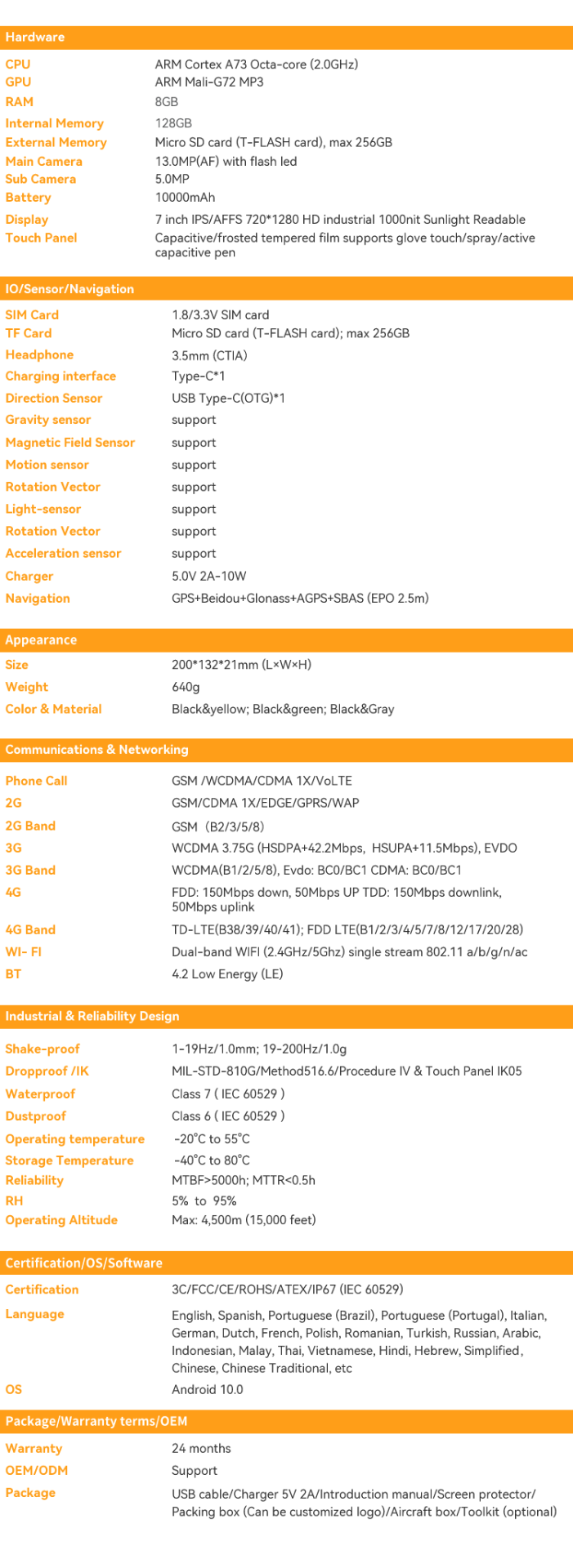 HUGEROCK T70 Highly Reliable Strong Light Readable Rugged Tablet PC From Shenzhen SOTEN Technology