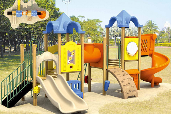Outdoor children's slide playground safe and assured home Rotomolding