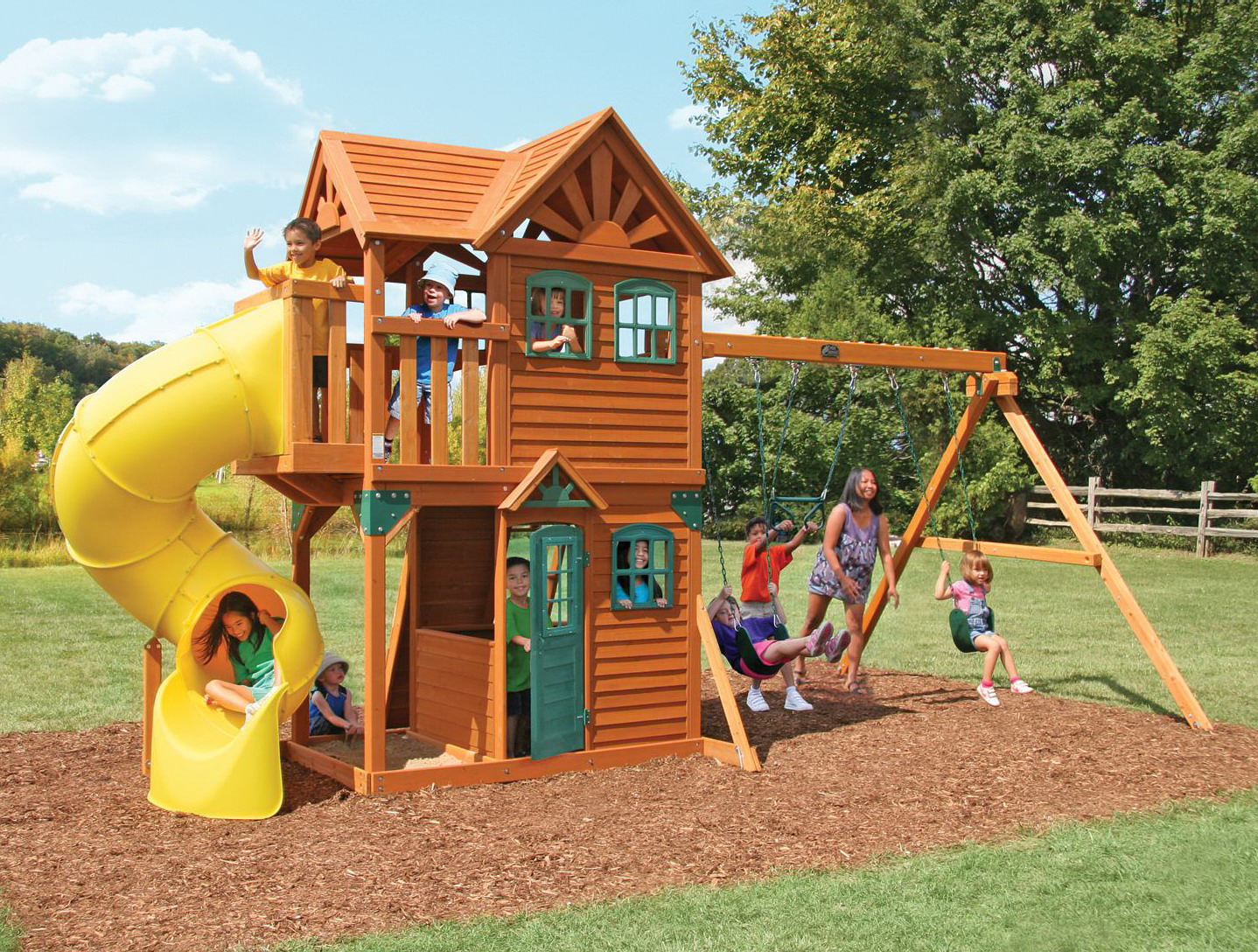 Outdoor children's slide playground safe and assured home Rotomolding